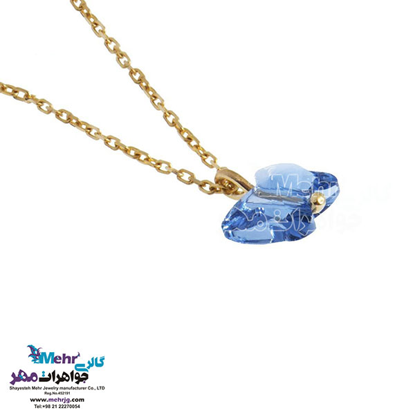 آویز ساعت طلا - سنگ سواروسکی پروانه