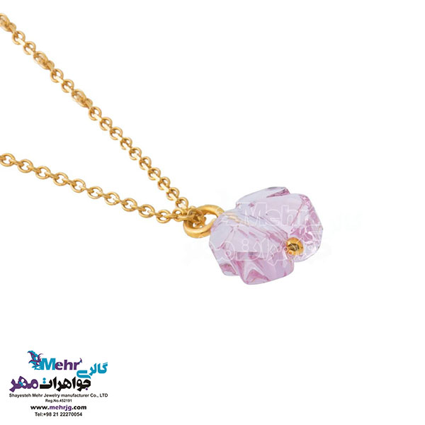 آویز ساعت طلا - سنگ سواروسکی گل
