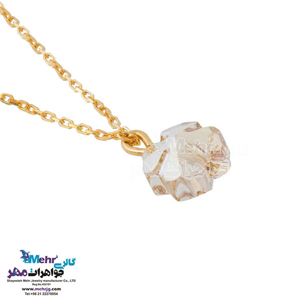آویز ساعت طلا - سنگ سواروسکی گل