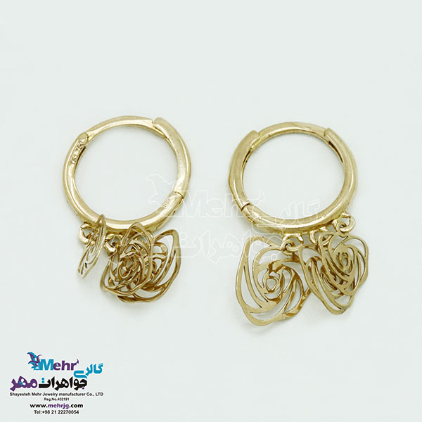 گوشواره طلا - طرح گل