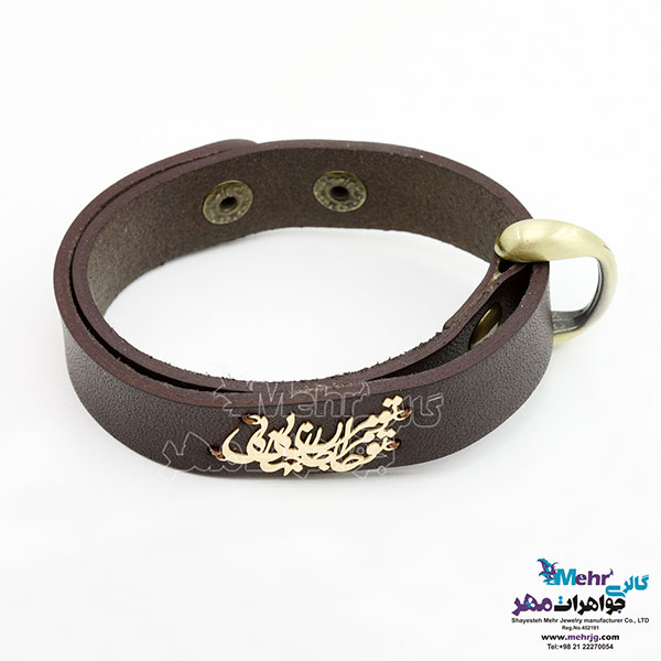 دستبند طلا و چرم - طرح شعر