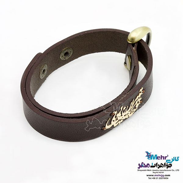 دستبند طلا و چرم - طرح شعر