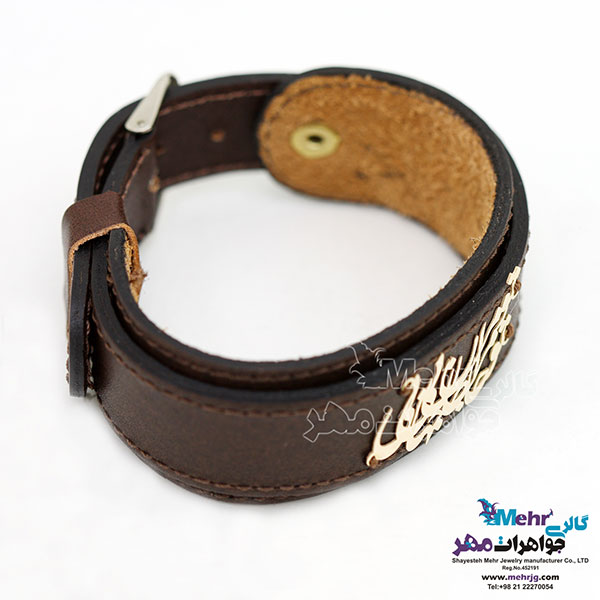 دستبند طلا و چرم - طرح شعر