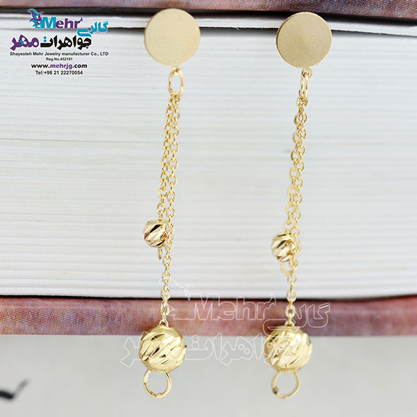 گوشواره طلا - طرح گوی تراش