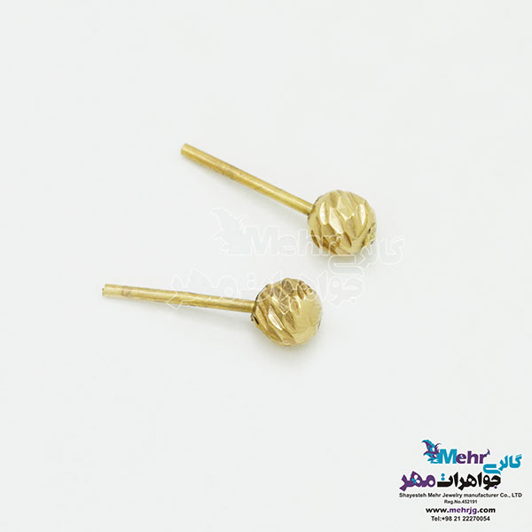 نیم ست طلا - گردنبند و گوشواره - طرح گوی تراش