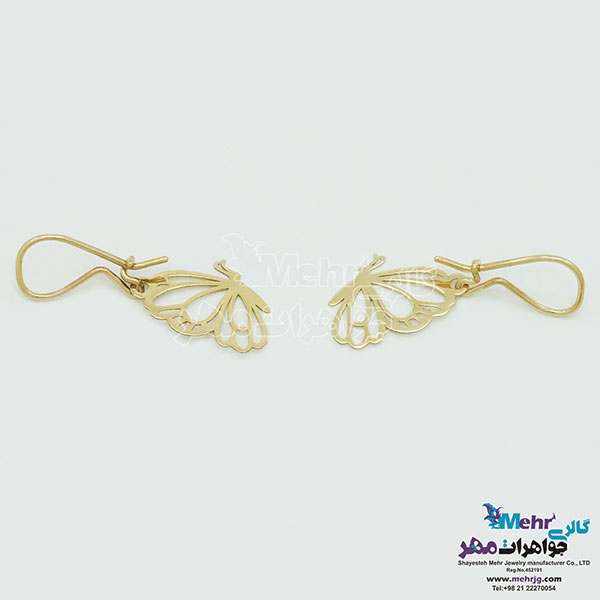 نیم ست طلا - آویز و گوشواره - طرح پروانه