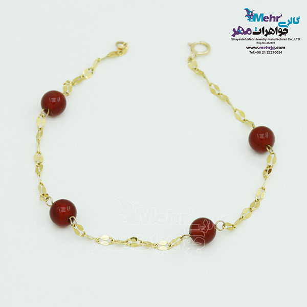 دستبند طلا و سنگ - طرح استار