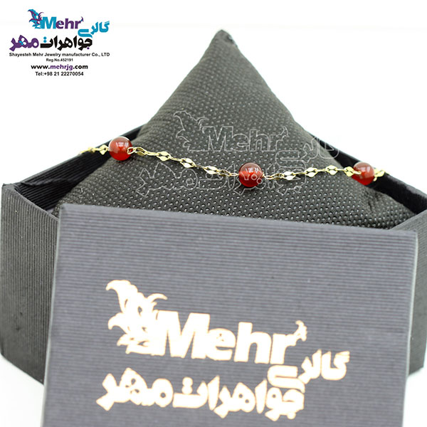 دستبند طلا و سنگ - طرح استار