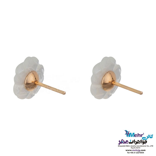 نیم ست طلا - آویز و گوشواره - طرح گل