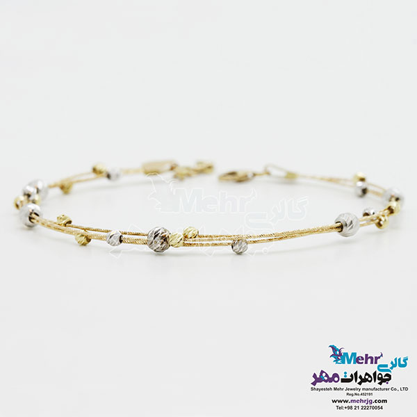 دستبند النگویی طلا - طرح گوی تراش