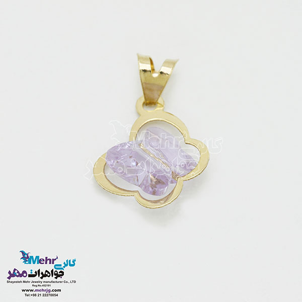 آویز طلا - سنگ سواروسکی پروانه