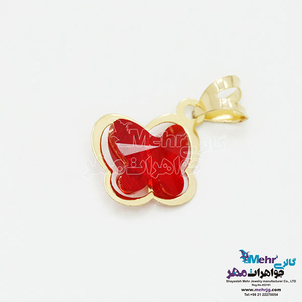 آویز طلا - سنگ سواروسکی پروانه