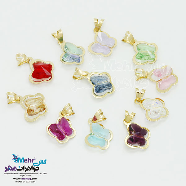 آویز طلا - سنگ سواروسکی پروانه