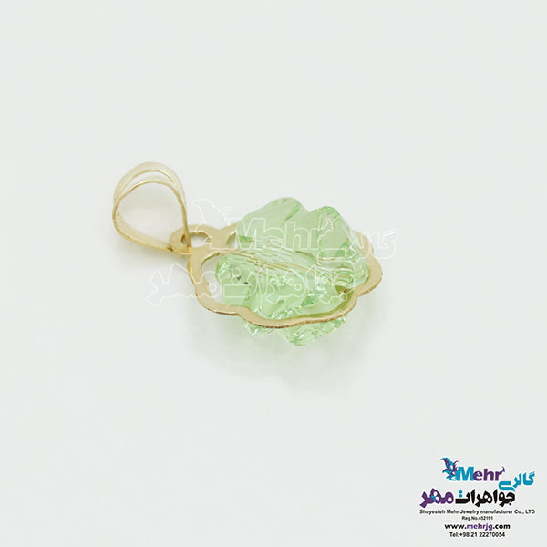 آویز طلا - سنگ سواروسکی گل