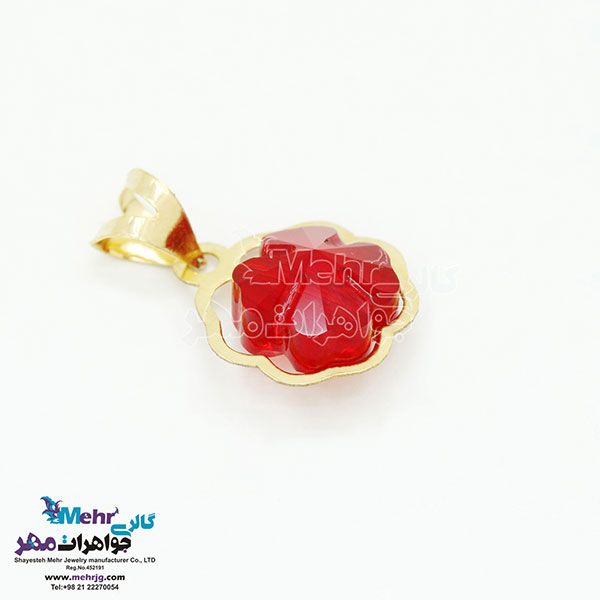 آویز طلا - سنگ سواروسکی گل