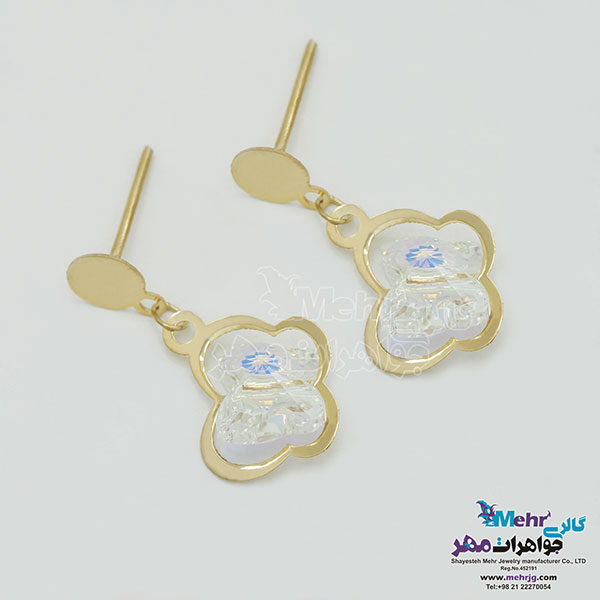 گوشواره طلا - سنگ سواروسکی پروانه