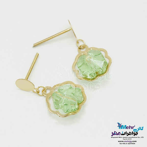 گوشواره طلا - سنگ سواروسکی گل