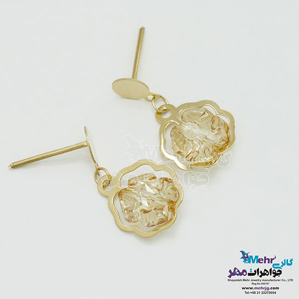 گوشواره طلا - سنگ سواروسکی گل