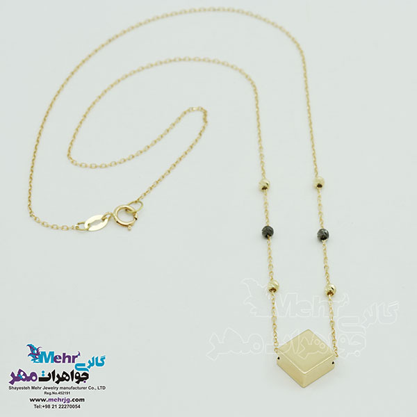 گردنبند طلا - طرح مکعب