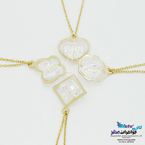 آویز ساعت طلا - سنگ سواروسکی گل