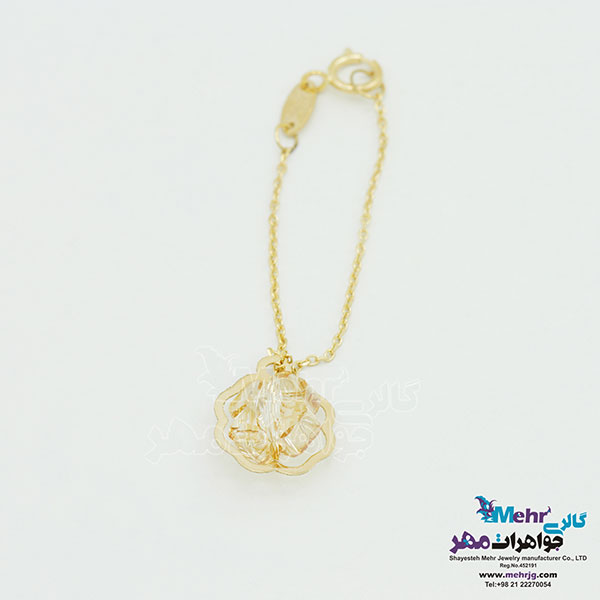 آویز ساعت طلا - سنگ سواروسکی گل