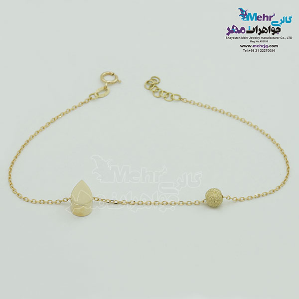 دستبند طلا - طرح اشک و گوی