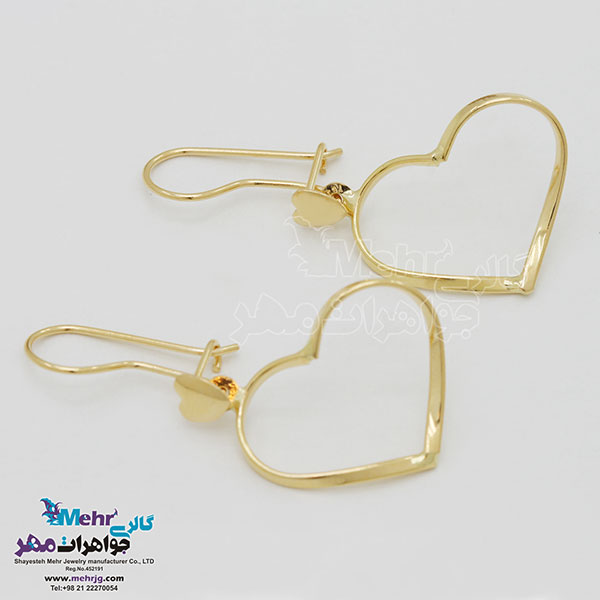 گوشواره طلا - طرح قلب منحنی