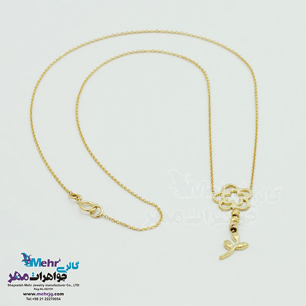 گردنبند طلا - طرح شاخه‌ی گل