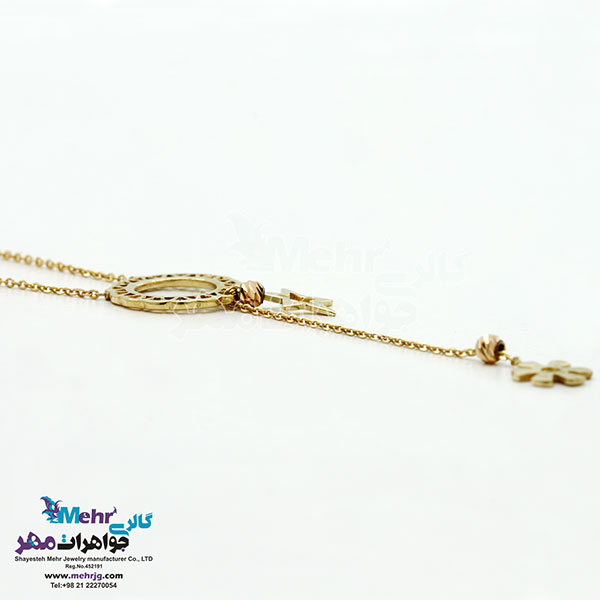 گردنبند طلا - طرح گل و ستاره