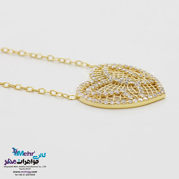 گردنبند طلا - طرح قلب و پروانه