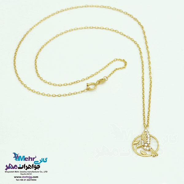 گردنبند طلا - طرح مرغ مگس خوار