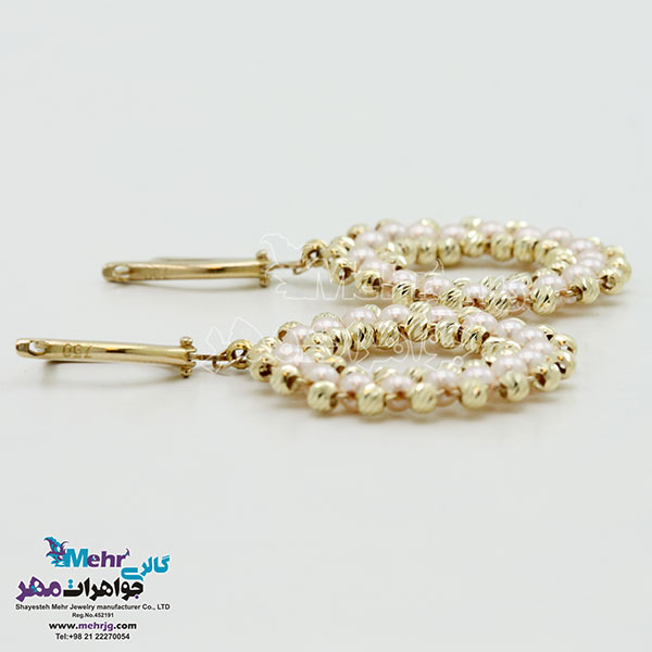 گوشواره طلا - طرح مروارید نشان