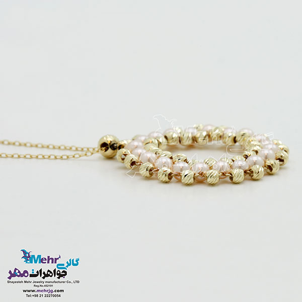 گردنبند طلا - طرح مروارید نشان