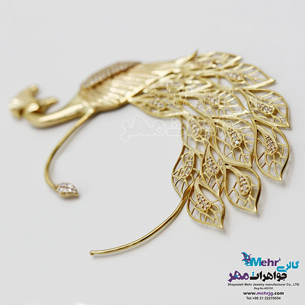 گوشواره لاله گوشی طلا - طرح طاووس