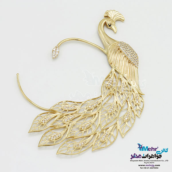 گوشواره لاله گوشی طلا - طرح طاووس