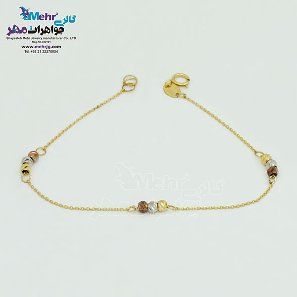 دستبند طلا - طرح گوی تراش