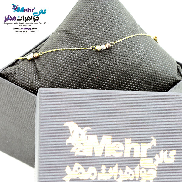 دستبند طلا - طرح گوی تراش