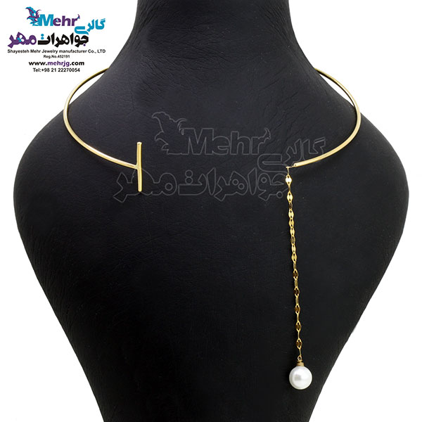 گردنبند طلا - طرح مروارید نشان