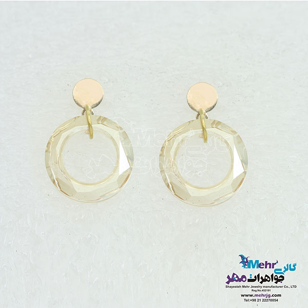 گوشواره طلا - سنگ سواروسکی رینگ