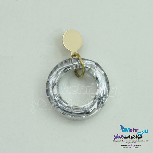 نیم ست طلا - آویز و گوشواره - سنگ سواروسکی رینگ