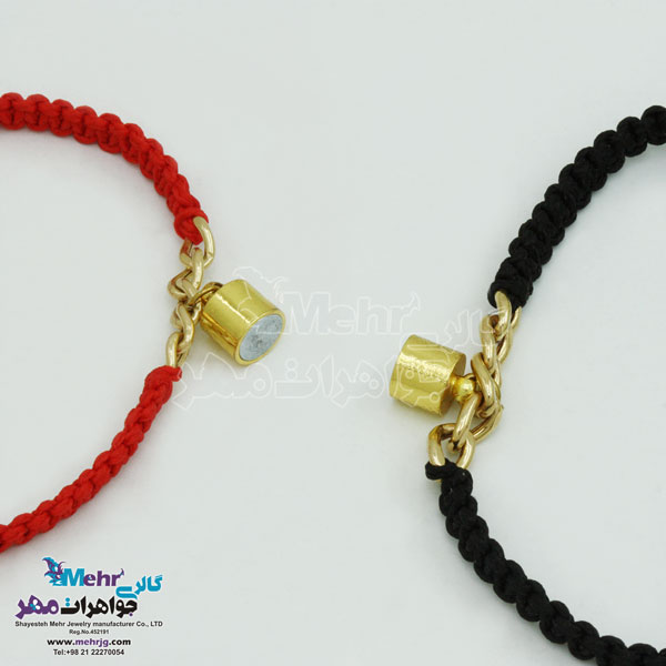 دستبد طلا و بافت - طرح کارتیه مگنتی