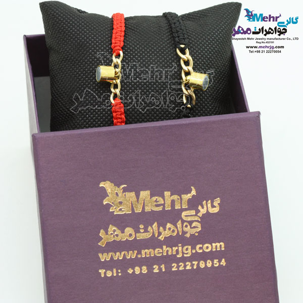 دستبد طلا و بافت - طرح کارتیه مگنتی