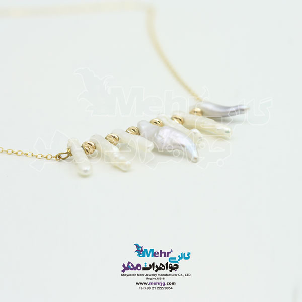 گردنبد طلا - مروارید باروک