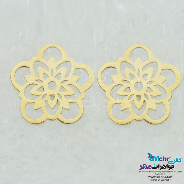 گوشواره طلا - طرح گل پنج پر