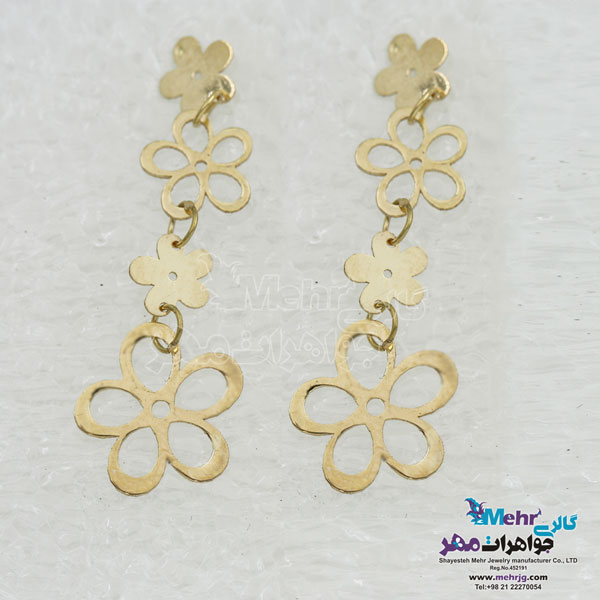گوشواره طلا - طرح شکوفه‌ی سیب