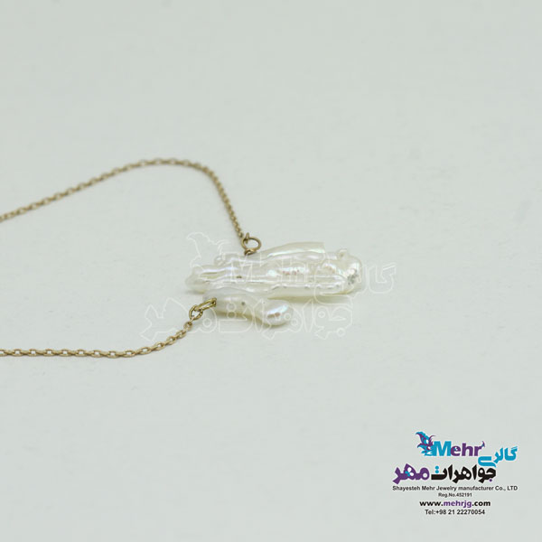 دستبند طلا و سنگ - مروارید باروک