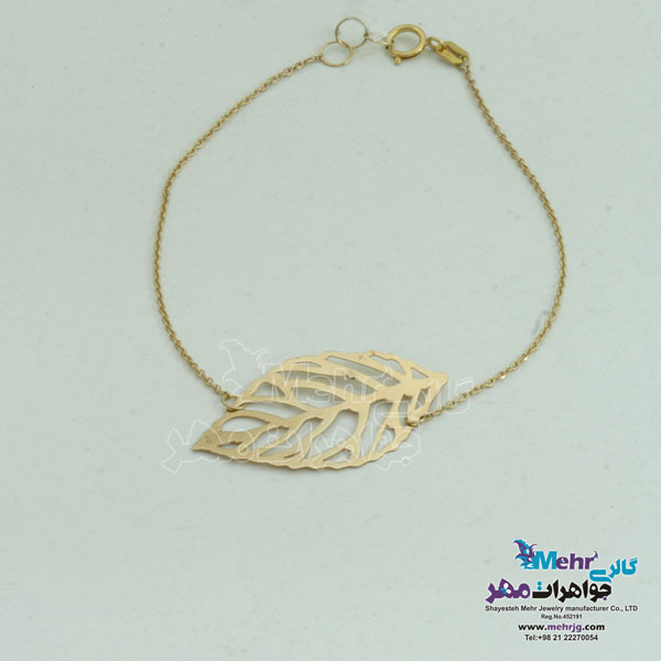 دستبند طلا - طرح برگ