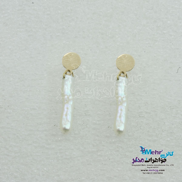 گوشواره طلا - طرح مروارید باروک