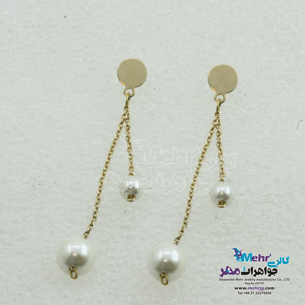 گوشواره طلا - طرح مروارید نشان