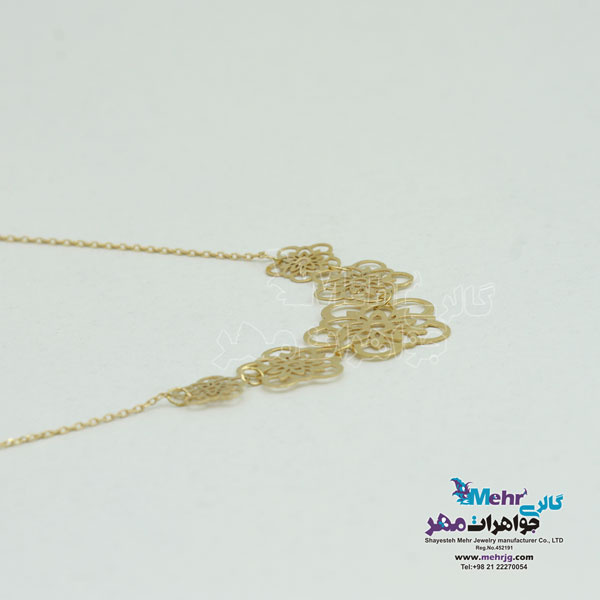 گردنبند طلا - طرح گل پنج پر